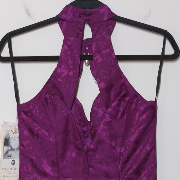VTG Jessica McClintock Gunne Sax Fit & Flare Dress Damask Purple Juniors 7/8 New - Picture 6 of 16
